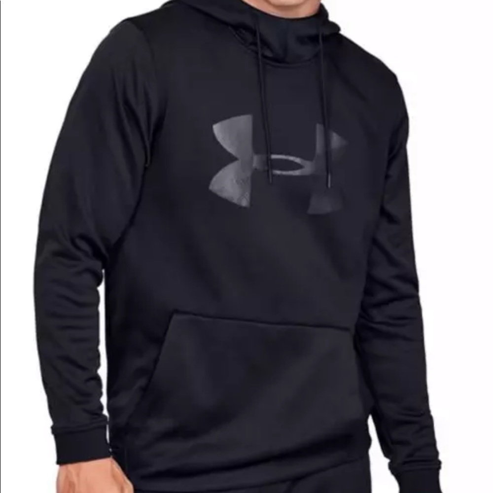 Men's Black Under Armour Fleece Big Logo Hoodie
